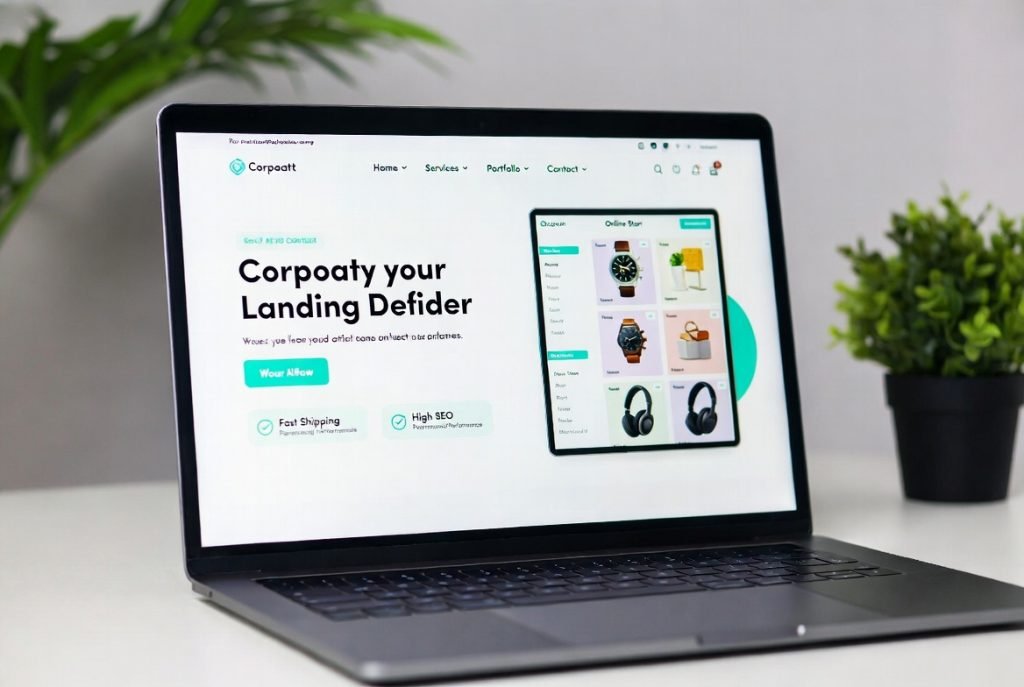 E-commerce website open on a laptop